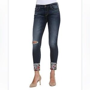 Driftwood Colette‎ Embroidered Cuff Crop Jeans